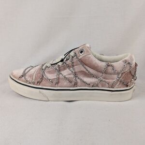 Vans x Sandy Liang Old Skool Pink Velvet Silver Chain Shoes Sample Size W 9